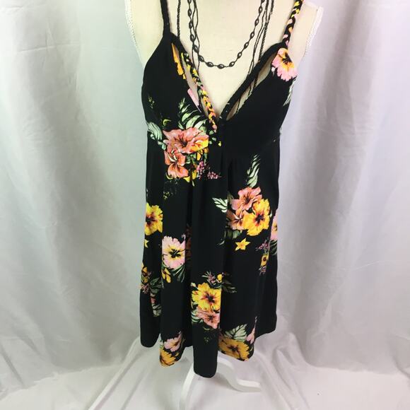 Derek Heart Floral Dress Black Yellow S Juniors - Picture 1 of 14